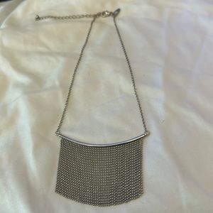 Silver necklace with fringy small beads
